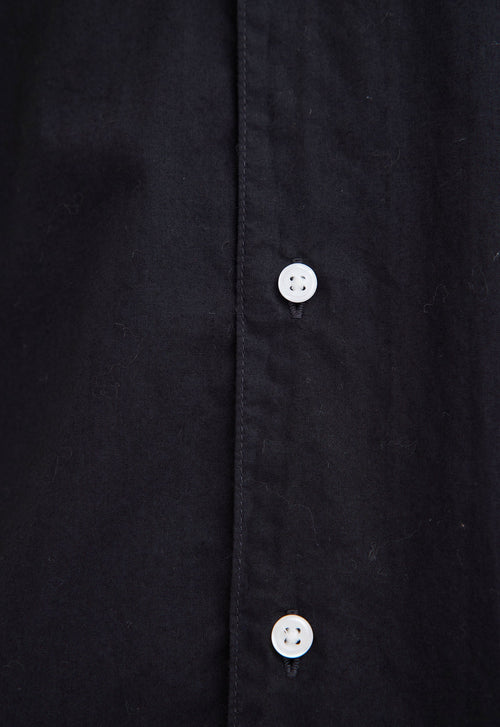 Jac+Jack Folded Collar Cotton Shirt - Black